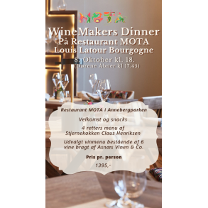 Winemakers Dinner p� Restaurant MOTA 8/10 kl 18 med Louis Latour Bourgogne