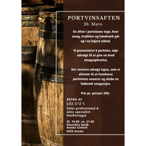 Billet 26. marts - Portvinssmagning & Tapas