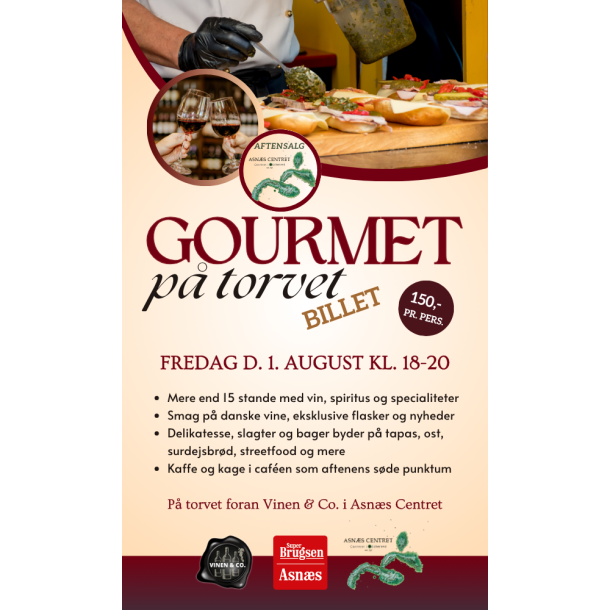 Billet 1. august - Gourmet Aften