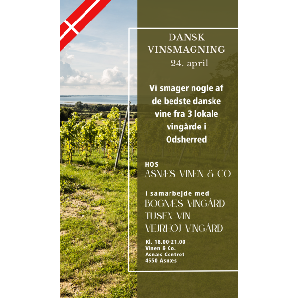 Billet 24. april  - Dansk vinsmagning &amp; Tapas