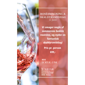 Billet 5. juni - Ros og Skaldyrsmiddag hos Rrvig Fisk